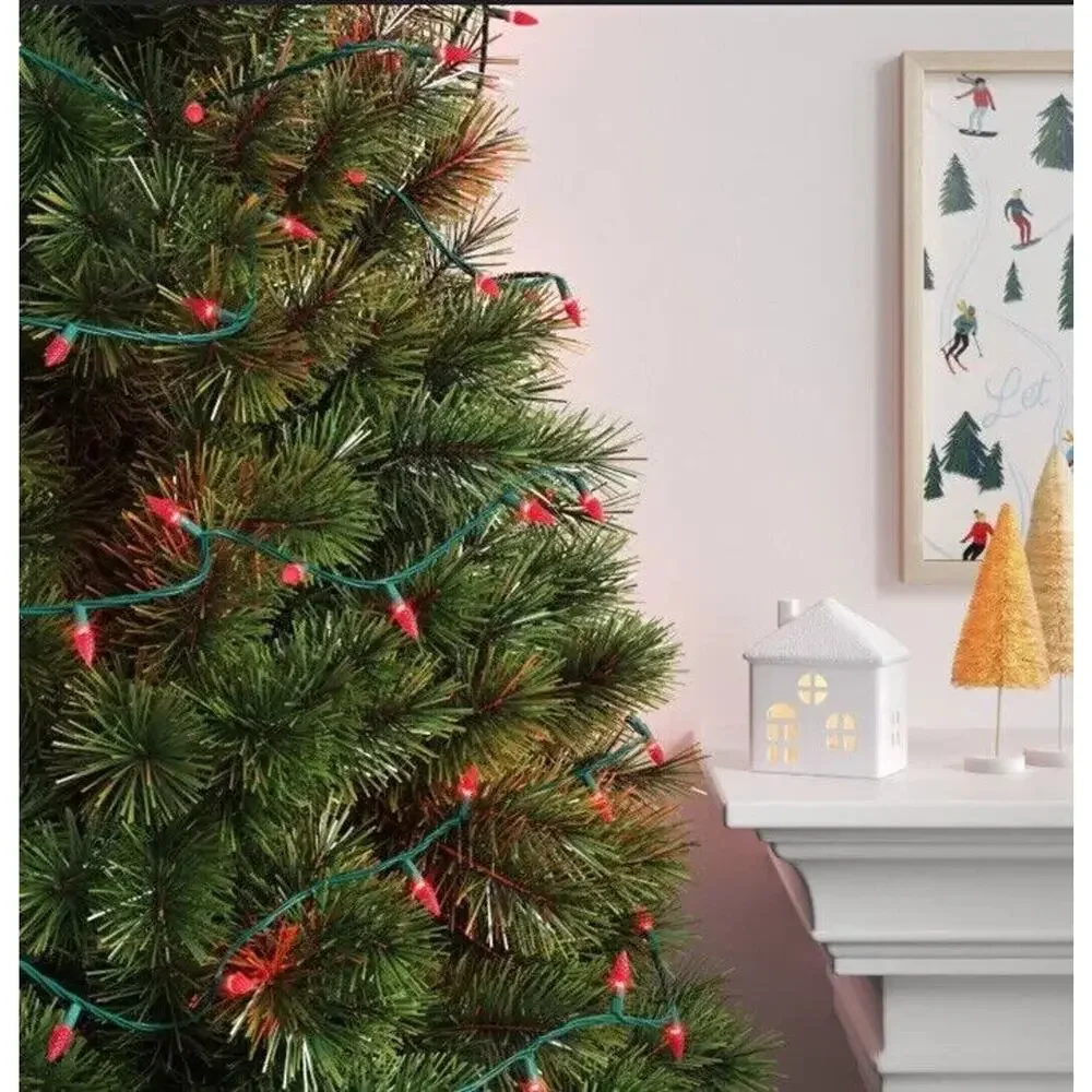 Wondershop Target Christmas 60 LED Red Faceted C6 Lights 14' 9
